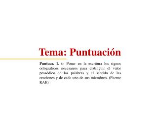 Tema: Puntuación