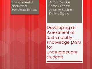 Developing an Assessment of Sustainability Knowledge (ASK) for undergraduate students
