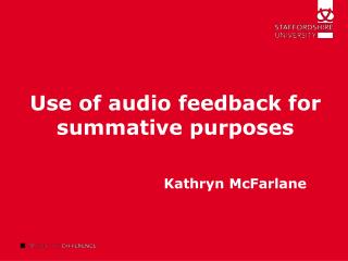 Use of audio feedback for summative purposes