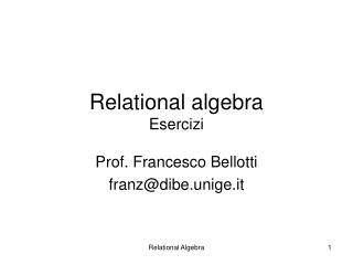Relational algebra Esercizi