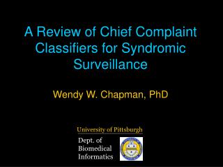 A Review of Chief Complaint Classifiers for Syndromic Surveillance