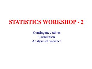 STATISTICS WORKSHOP - 2