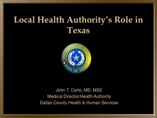 Local Health Authority’s Role in Texas