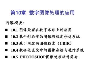 第 10 章 数字图像处理的应用