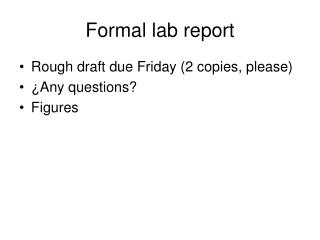 Formal lab report