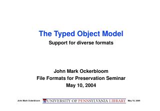 The Typed Object Model