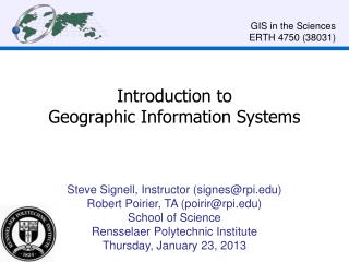 Introduction to Geographic Information Systems