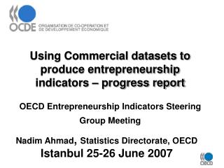 Nadim Ahmad , Statistics Directorate, OECD Istanbul 25-26 June 2007