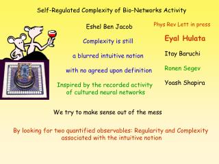 Self-Regulated Complexity of Bio-Networks Activity