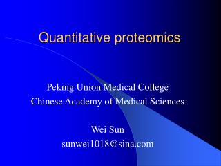 Quantitative proteomics