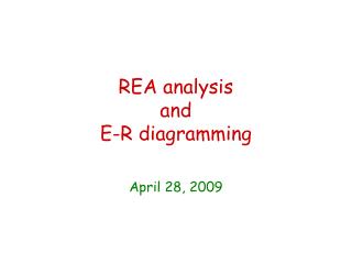 REA analysis and E-R diagramming