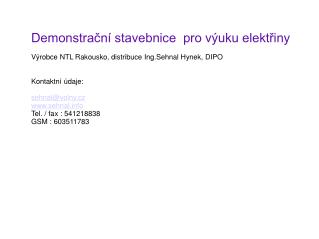 Demonstrační stavebnice pro výuku elektřiny