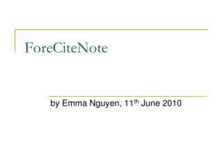 ForeCiteNote