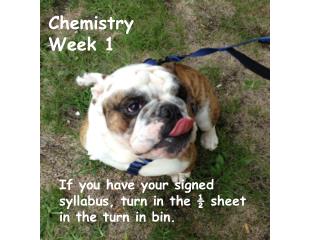 Chemistry Week 1