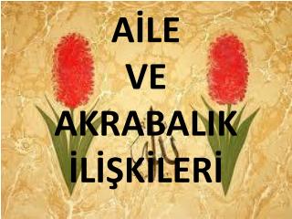 AİLE VE AKRABALIK İLİŞKİLERİ