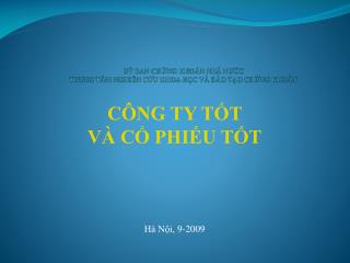 UỶ BAN CHỨNG KHOÁN NHÀ N ƯỚC TRUNG TÂM NGHIÊN CỨU KHOA HỌC VÀ ĐÀO TẠO CHỨNG KHOÁN