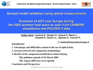 Introduction 1. Advantages and difficulties related to the use of optical data