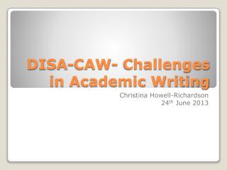 DISA-CAW- Challenges in Academic Writing