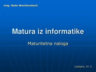 Matura iz informatike