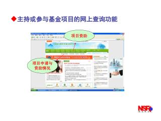 主持或参与基金项目的网上查询功能