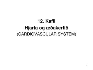 12. Kafli Hjarta og æðakerfið (CARDIOVASCULAR SYSTEM)