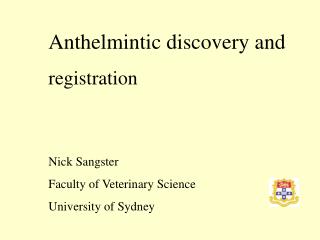 Anthelmintic discovery and registration