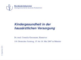 Kindergesundheit in der hausärztlichen Versorgung