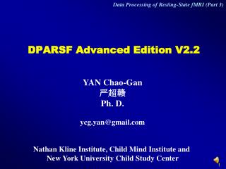 DPARSF Advanced Edition V2.2
