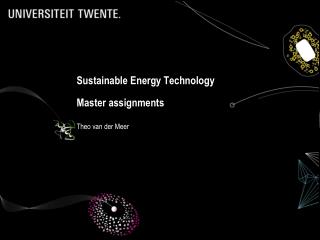 Sustainable Energy Technology Master assignments