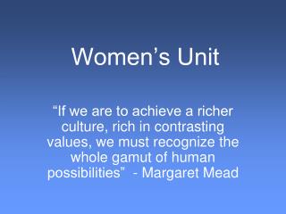 Women’s Unit