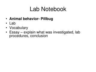 Lab Notebook