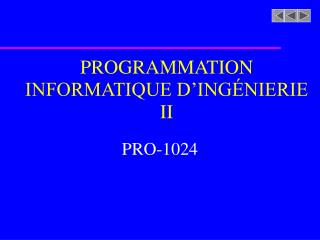 PROGRAMMATION INFORMATIQUE D’INGÉNIERIE II