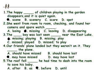 1. The happy _____ of children playing in the garden disappears,and it is quiet again.