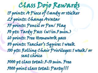 Class Dojo Rewards