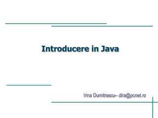 Introducere in Java