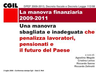 La manovra finanziaria 2009-2011