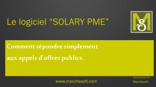 Le logiciel “SOLARY PME”