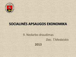 SOCIALINĖS APSAUGOS EKONOMIKA