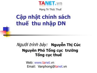 Cập nhật chính sách thuế thu nhập DN