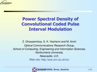 Power Spectral Density of Convolutional Coded Pulse Interval Modulation