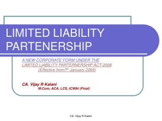 LIMITED LIABILITY PARTENERSHIP