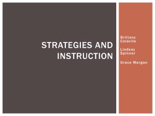 Strategies and Instruction