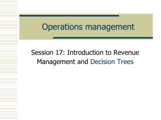 Operations management