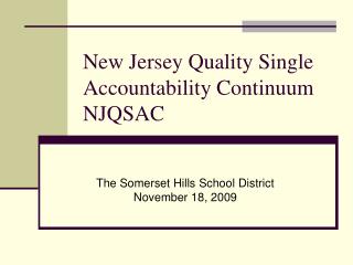 New Jersey Quality Single Accountability Continuum NJQSAC