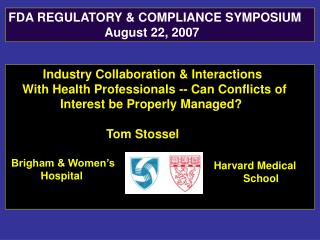 Industry Collaboration &amp; Interactions With Health Professionals -- Can Conflicts of