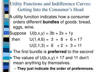 Utility Functions and Indifference Curves: Getting Into the Consumer’s Head