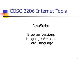 COSC 2206 Internet Tools
