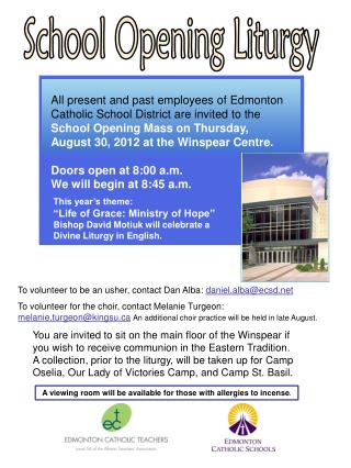 School Opening Liturgy