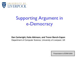 Supporting Argument in e-Democracy