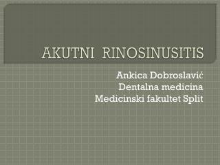 AKUTNI RINOSINUSITIS